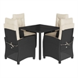 Afuera Living 5 Piece Poly Rattan Garden Dining Set in Black