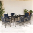 Afuera Living Contemporary 7 Piece Poly Rattan Garden Dining Set in Gray
