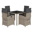 Afuera Living 5 Piece Poly Rattan Garden Dining Set in Dark Gray