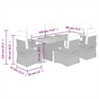 Afuera Living 7 Piece Poly Rattan Garden Dining Set in Dark Gray