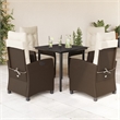 Afuera Living Contemporary Rattan Garden Dining Set in Black