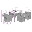 Afuera Living Contemporary 7 Piece Poly Rattan Garden Dining Set in Gray