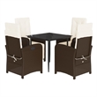 Afuera Living 5 Piece Poly Rattan Garden Dining Set in Black