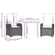 Afuera Living 3 Piece Poly Rattan Garden Dining Set in Black