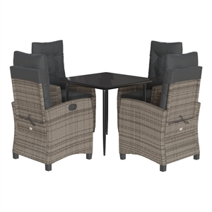 Afuera Living Contemporary 5 Piece Garden Dining Set in Black