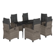 Afuera Living 7 Piece Poly Rattan Garden Dining Set in Black
