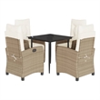 Afuera Living 5 Piece Poly Rattan Garden Dining Set in Black