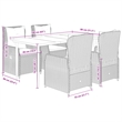 Afuera Living 5 Piece Poly Rattan Garden Dining Set in Black
