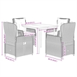 Afuera Living 5 Piece Poly Rattan Garden Dining Set in Black/Gray