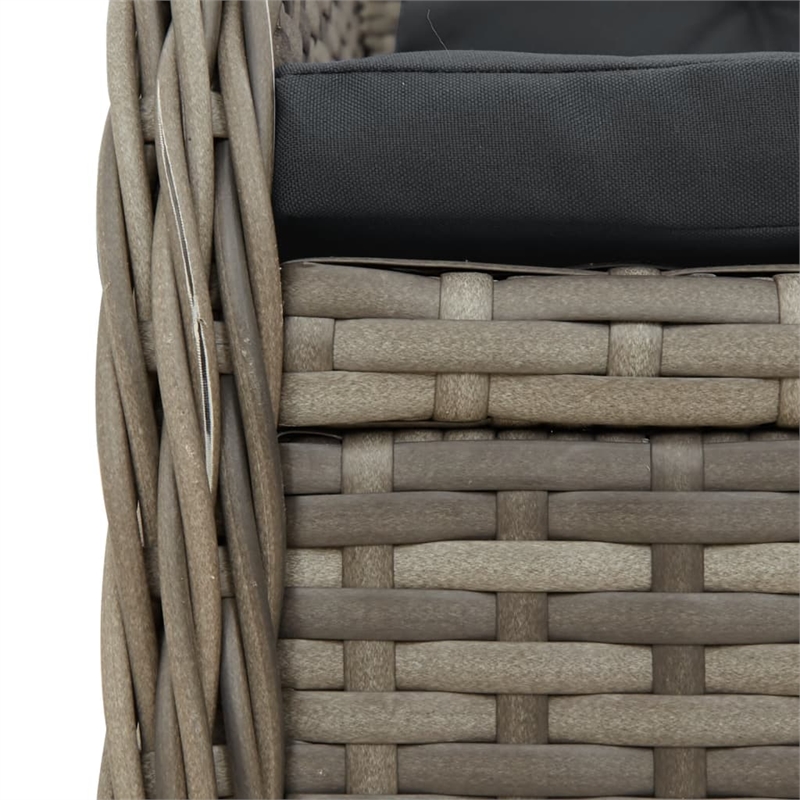 Afuera Living Contemporary 5 Piece Poly Rattan Garden Dining Set in Gray