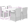 Afuera Living Contemporary 5 Piece Poly Rattan Garden Dining Set in Gray