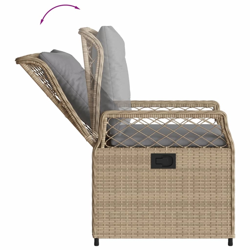 Afuera Living Contemporary 5 Piece Poly Rattan Patio Dining Set in Brown