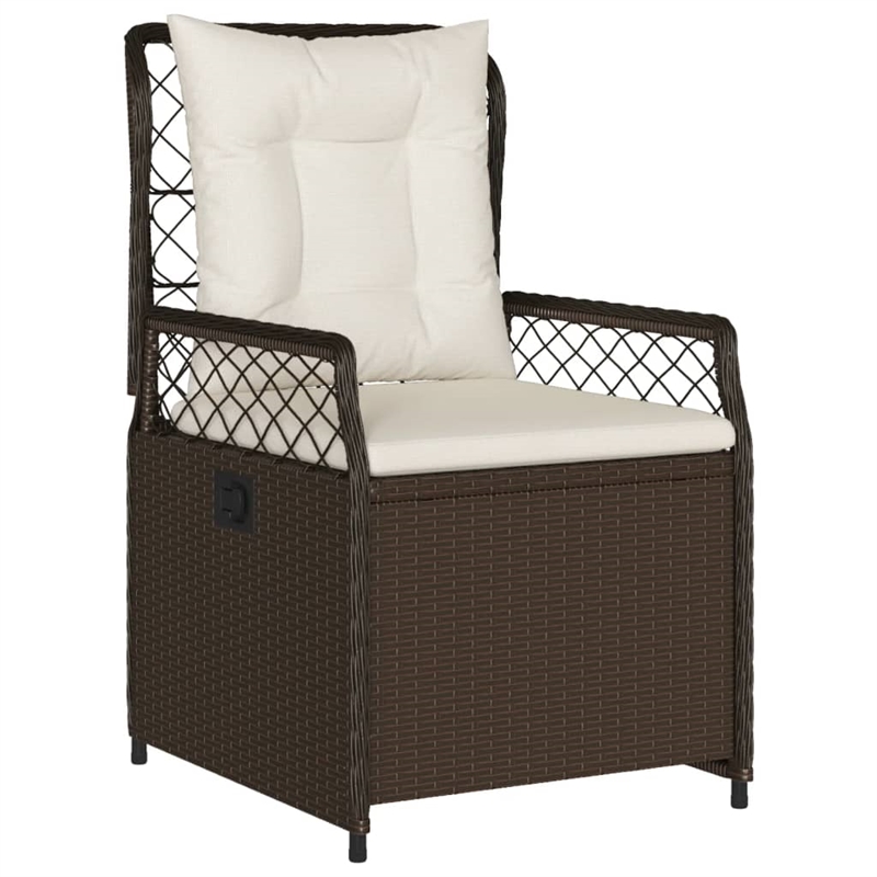 Afuera Living Contemporary 5 Piece Poly Rattan Patio Dining Set in Brown