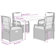 Afuera Living Contemporary 5 Piece Poly Rattan Garden Dining Set in Gray
