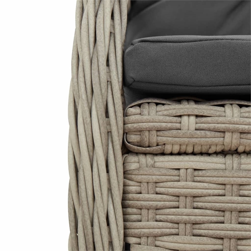 Afuera Living Contemporary 5 Piece Poly Rattan Patio Dining Set in Black