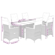 Afuera Living Contemporary 7 Piece Rattan Garden Dining Set in Black