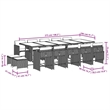 Afuera Living Contemporary 14 Piece Poly Rattan Patio Dining Set in Gray