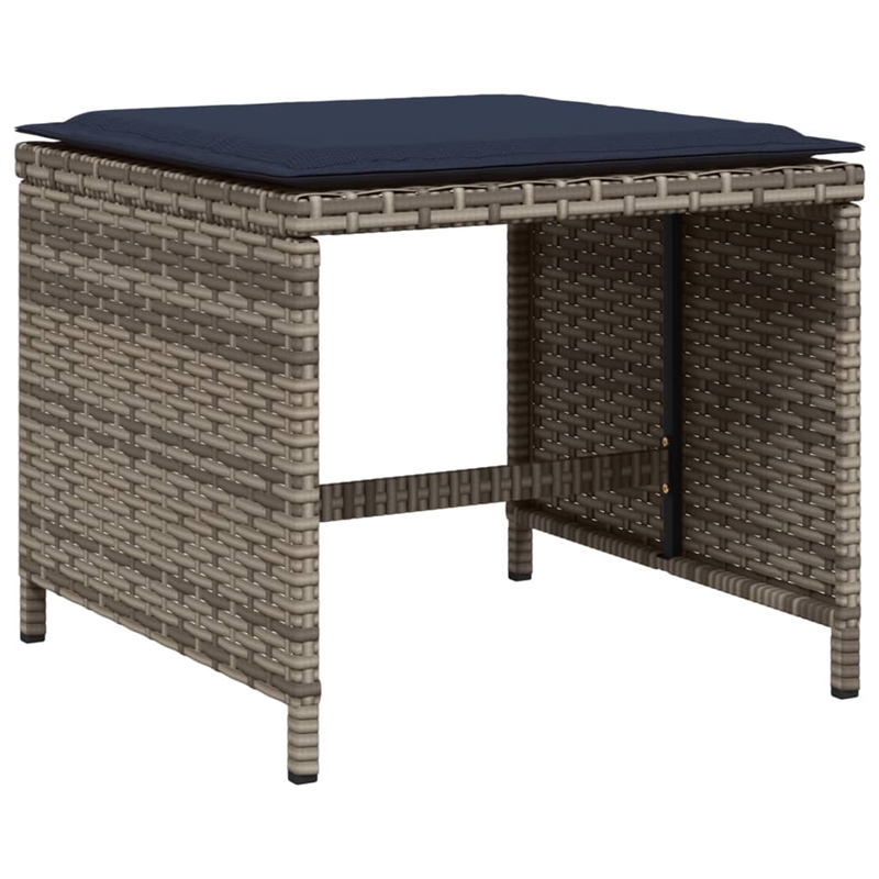 Afuera Living Contemporary 14 Piece Poly Rattan Patio Dining Set in Gray