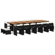 Afuera Living 17 Piece Poly Rattan Patio Dining Set in Black