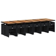 Afuera Living 17 Piece Poly Rattan Patio Dining Set in Black