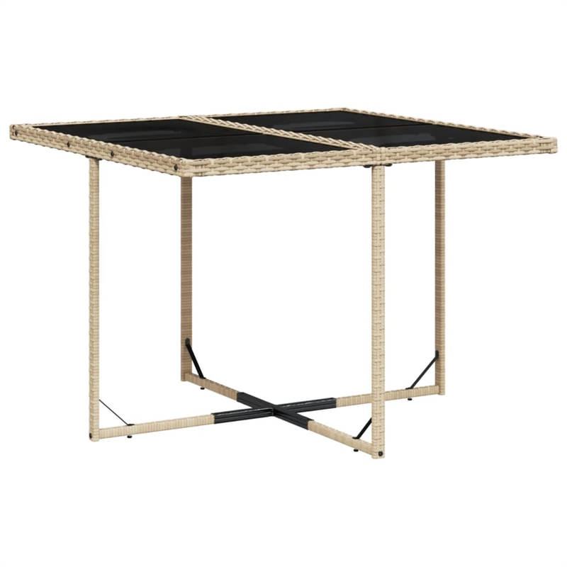 Afuera Living 9 Piece Poly Rattan Foldable Patio Dining Set in Beige
