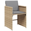 Afuera Living 9 Piece Poly Rattan Foldable Patio Dining Set in Beige