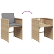 Afuera Living 9 Piece Poly Rattan Foldable Patio Dining Set in Beige