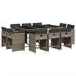 Afuera Living Contemporary 10 Piece Poly Rattan Patio Dining Set in Gray