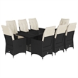 Afuera Living Poly Rattan Garden Dining Set in Black/Cream White