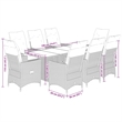 Afuera Living Poly Rattan Garden Dining Set in Black/Cream White