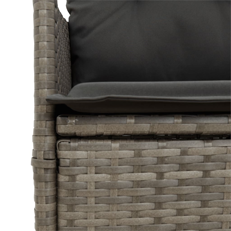 Afuera Living Contemporary 5 Piece Poly Rattan Garden Dining Set in Gray