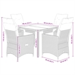 Afuera Living Contemporary 5 Piece Poly Rattan Garden Dining Set in Gray