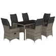 Afuera Living Contemporary 7 Piece Poly Rattan Garden Dining Set in Gray