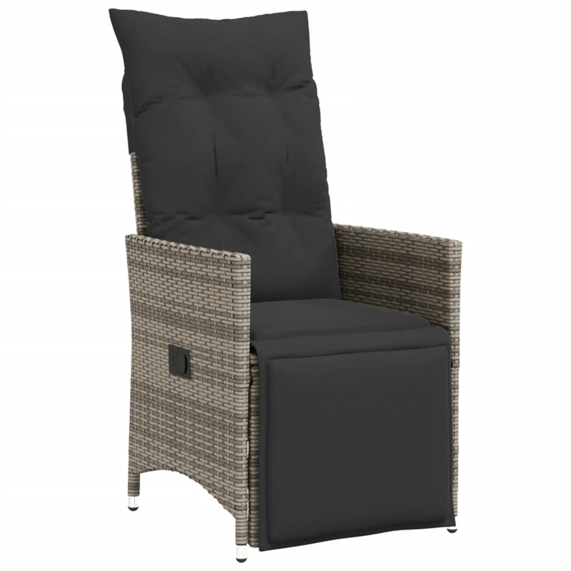Afuera Living Contemporary 7 Piece Poly Rattan Garden Dining Set in Gray