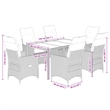 Afuera Living Contemporary 7 Piece Poly Rattan Garden Dining Set in Gray