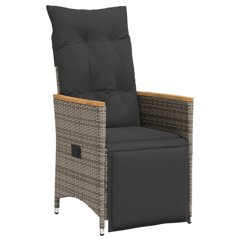 Afuera Living Contemporary 9 Piece Rattan Garden Dining Set in Gray