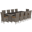 Afuera Living 11 Piece Poly Rattan Garden Dining Set in Gray