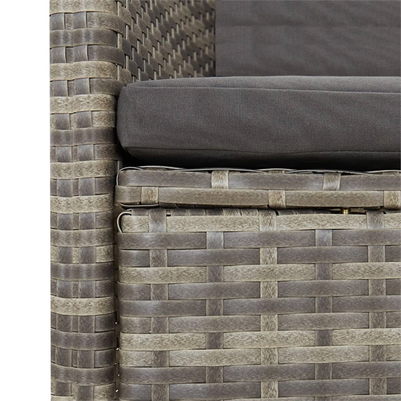 Afuera Living 11 Piece Poly Rattan Garden Dining Set in Gray