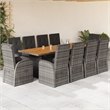 Afuera Living 11 Piece Poly Rattan Garden Dining Set in Gray