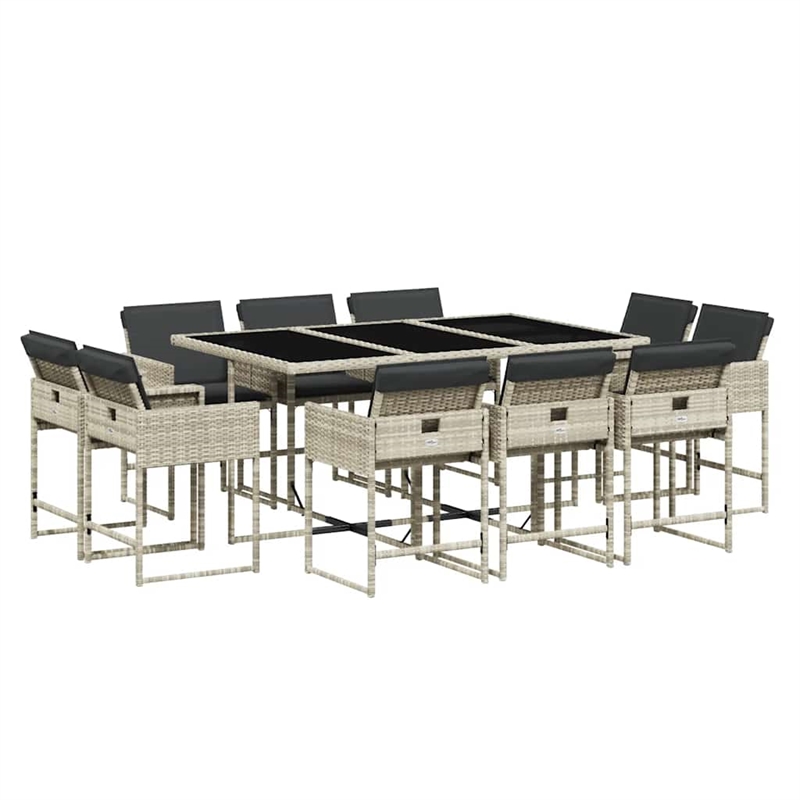 Afuera Living Contemporary Rattan Patio Dining Set in Anthracite