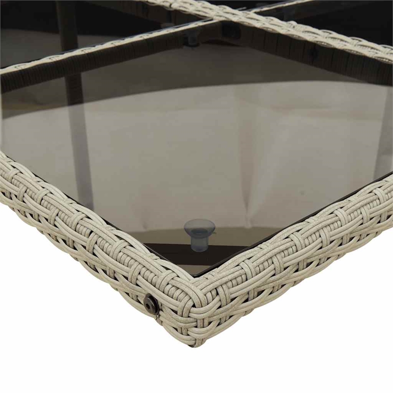 Afuera Living Contemporary Rattan Patio Dining Set in Anthracite
