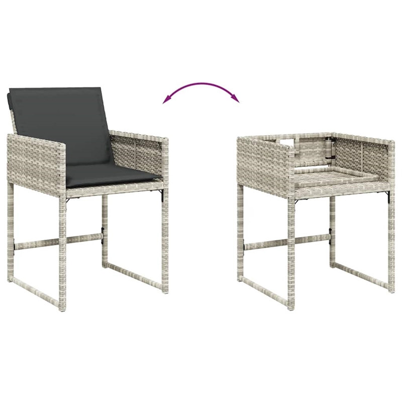 Afuera Living Contemporary Rattan Patio Dining Set in Anthracite