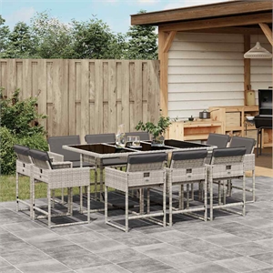 Afuera Living Contemporary Rattan Patio Dining Set in Anthracite