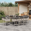 Afuera Living Contemporary Rattan Patio Dining Set in Anthracite
