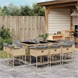 Afuera Living 11 Piece Poly Rattan Patio Dining Set in Light Gray