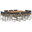 Afuera Living 11 Piece Poly Rattan Patio Dining Set in Dark Gray