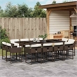 Afuera Living 13 Piece Poly Rattan Patio Dining Set in Brown/Cream white