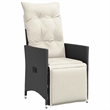 Afuera Living Poly Rattan Garden Dining Set in Black/Cream White