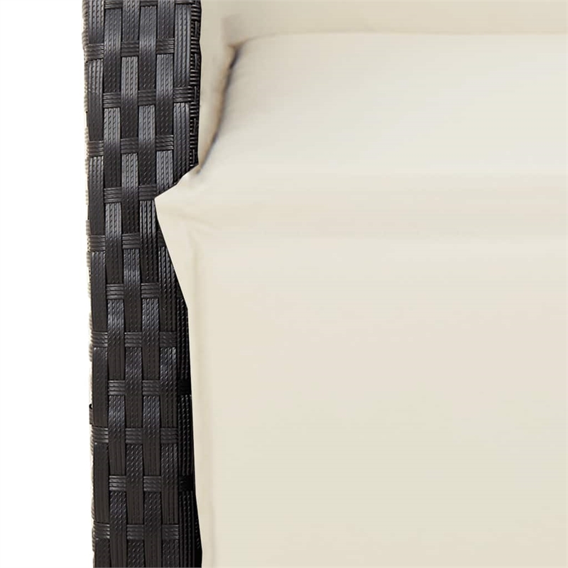 Afuera Living Poly Rattan Garden Dining Set in Black/Cream White