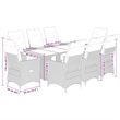 Afuera Living Poly Rattan Garden Dining Set in Black/Cream White